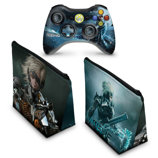 KIT Capa Case e Skin Xbox 360 Controle - Metal Gear Solid Rising