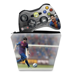 KIT Capa Case e Skin Anti-Rage Xbox 360 Controle - Fifa 13 - Pop Arte Skins