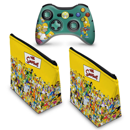 KIT Capa Case e Skin Xbox 360 Controle - Simpsons