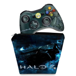 KIT Capa Case e Skin Anti-Rage Xbox 360 Controle - Halo 4 - Pop Arte Skins