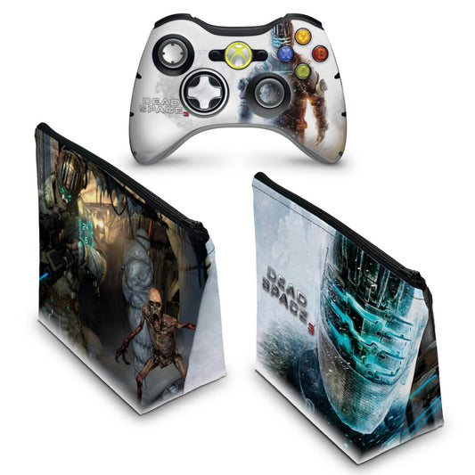 KIT Capa Case e Skin Xbox 360 Controle - Dead Space 3