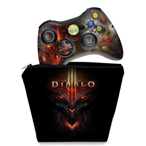 KIT Capa Case e Skin Anti-Rage Xbox 360 Controle - Diablo 3 - Pop Arte Skins