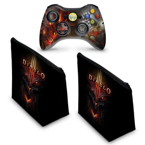 KIT Capa Case e Skin Anti-Rage Xbox 360 Controle - Diablo 3 - Pop Arte Skins - foto 2