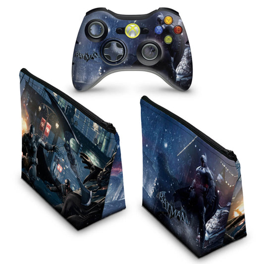 KIT Capa Case e Skin Xbox 360 Controle - Batman Arkham Origins