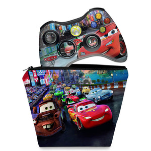 KIT Capa Case e Skin Anti-Rage Xbox 360 Controle - Carros - Pop Arte Skins