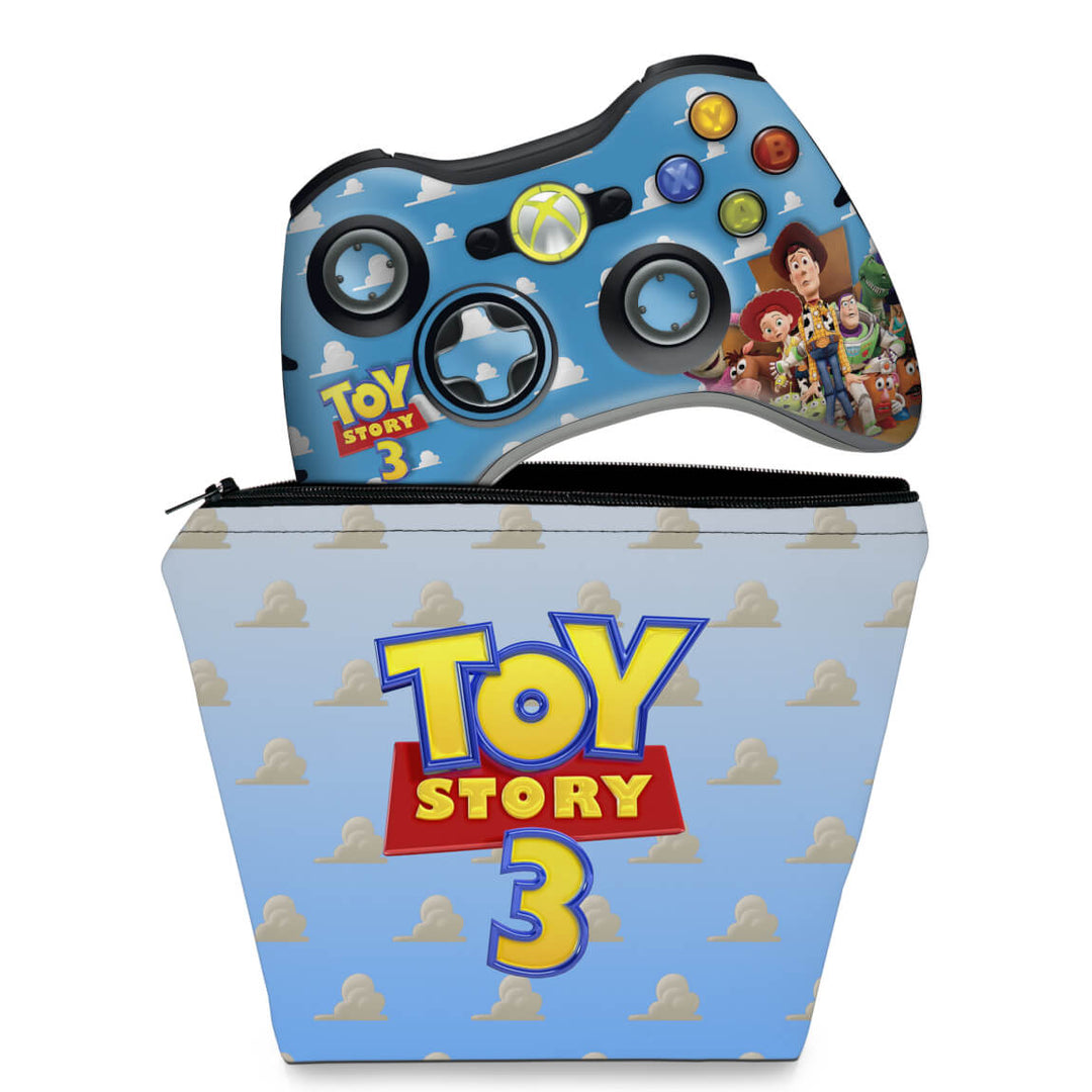 KIT Capa Case e Skin Anti-Rage Xbox 360 Controle - Toy Story - Pop Arte Skins