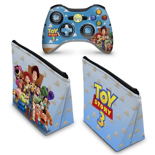 KIT Capa Case e Skin Xbox 360 Controle - Toy Story