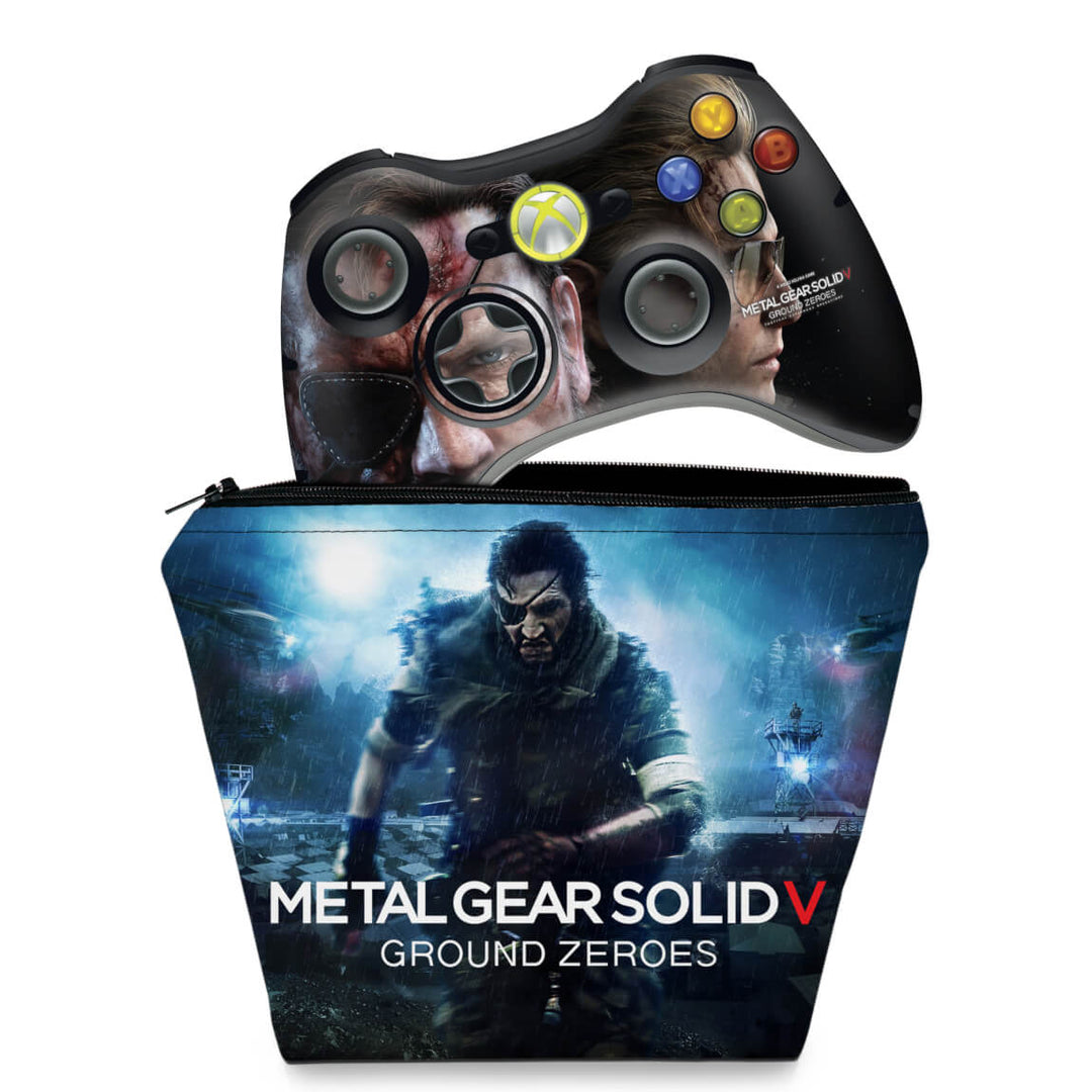 KIT Capa Case e Skin Anti-Rage Xbox 360 Controle - Metal Gear Solid V - Pop Arte Skins
