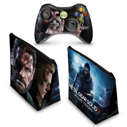 KIT Capa Case e Skin Xbox 360 Controle - Metal Gear Solid V