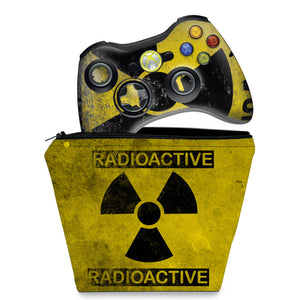 KIT Capa Case e Skin Anti-Rage Xbox 360 Controle - Radioativo - Pop Arte Skins