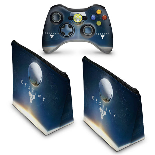 KIT Capa Case e Skin Xbox 360 Controle - Destiny