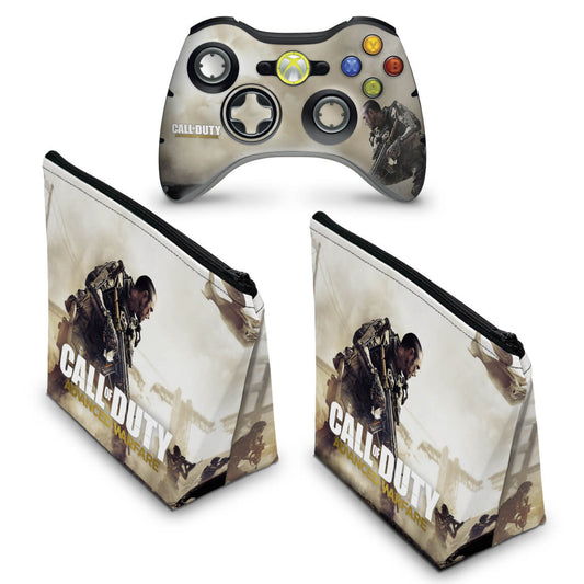 KIT Capa Case e Skin Xbox 360 Controle - Call Of Duty Modern Warfare