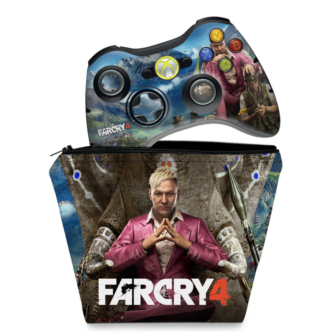 KIT Capa Case e Skin Anti-Rage Xbox 360 Controle - Far Cry 4 - Pop Arte Skins