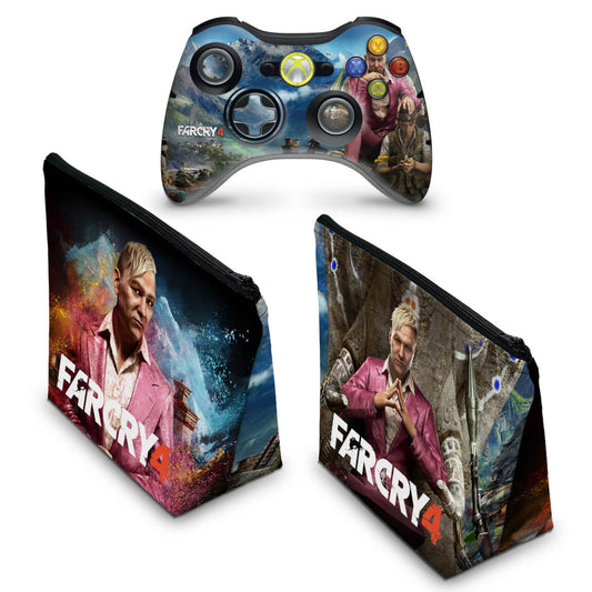 KIT Capa Case e Skin Xbox 360 Controle - Far Cry 4