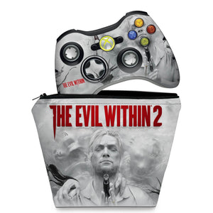 KIT Capa Case e Skin Anti-Rage Xbox 360 Controle - The Evil Within - Pop Arte Skins