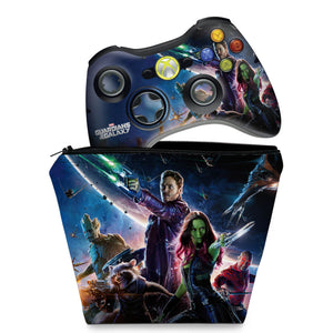KIT Capa Case e Skin Anti-Rage Xbox 360 Controle - Guardiões Da Galaxia - Pop Arte Skins