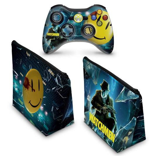 KIT Capa Case e Skin Xbox 360 Controle - Watchmen