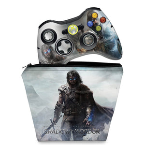 KIT Capa Case e Skin Anti-Rage Xbox 360 Controle - Shadow Of Mordor - Pop Arte Skins