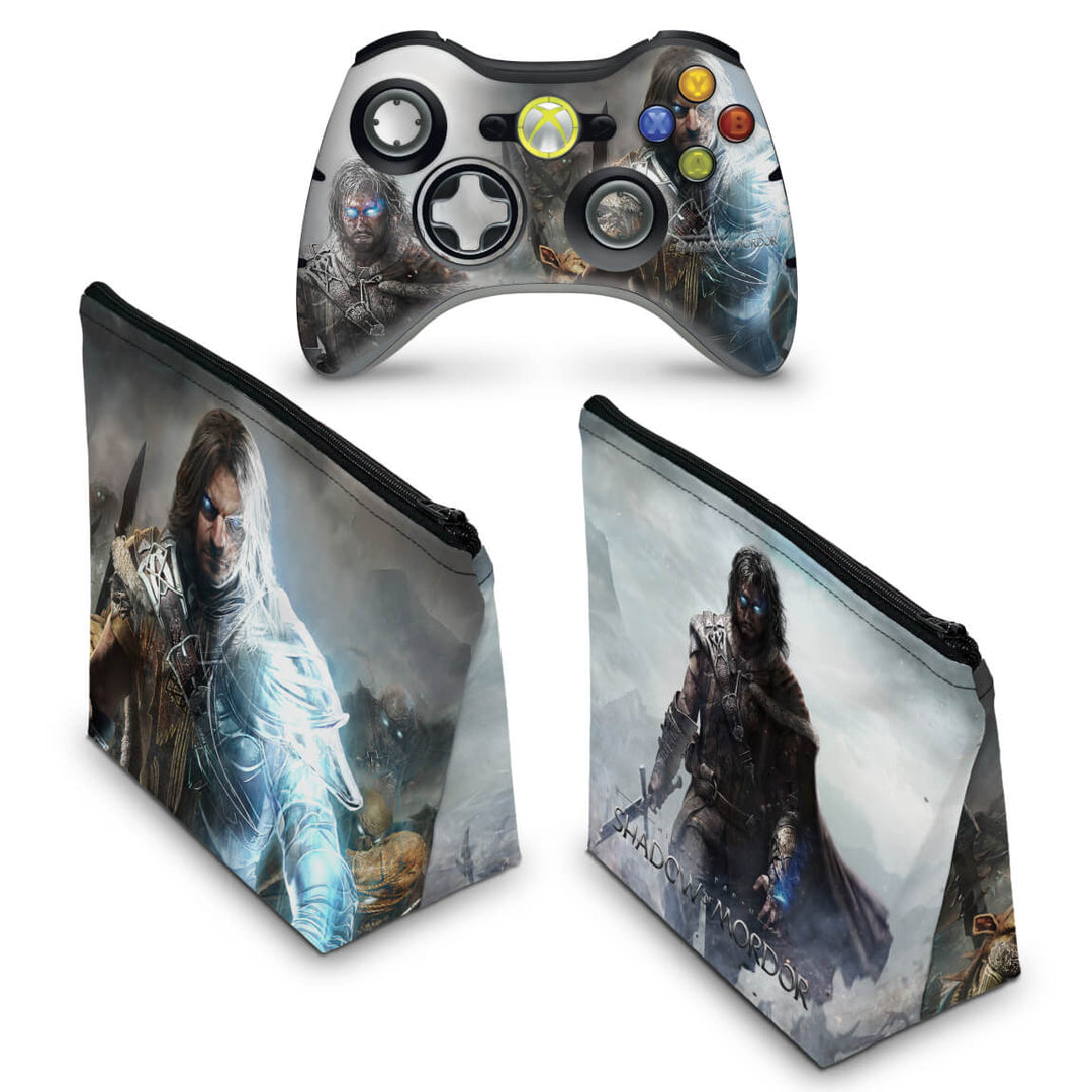 KIT Capa Case e Skin Anti-Rage Xbox 360 Controle - Shadow Of Mordor - Pop Arte Skins - foto 2