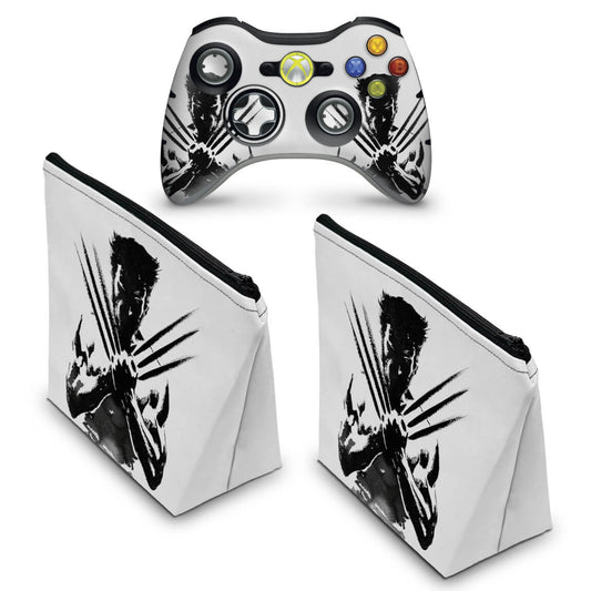 KIT Capa Case e Skin Xbox 360 Controle - Wolverine X-men