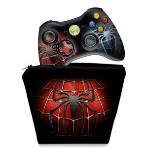 KIT Capa Case e Skin Anti-Rage Xbox 360 Controle - Homem-aranha #b - Pop Arte Skins