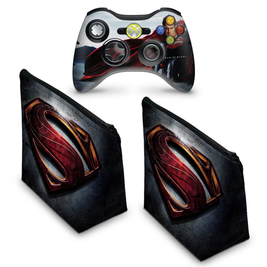 KIT Capa Case e Skin Xbox 360 Controle - Superman