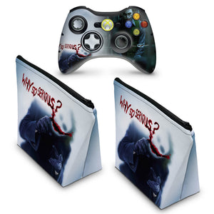 KIT Capa Case e Skin Anti-Rage Xbox 360 Controle - Coringa Joker #a - Pop Arte Skins - foto 2