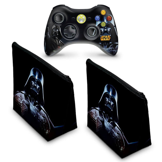 KIT Capa Case e Skin Xbox 360 Controle - Darth Vader