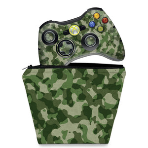 KIT Capa Case e Skin Anti-Rage Xbox 360 Controle - Camuflado - Pop Arte Skins