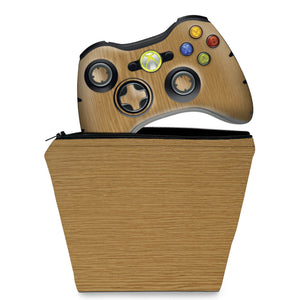 KIT Capa Case e Skin Anti-Rage Xbox 360 Controle - Madeira #2 - Pop Arte Skins