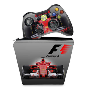 KIT Capa Case e Skin Anti-Rage Xbox 360 Controle - Formula 1 #b - Pop Arte Skins