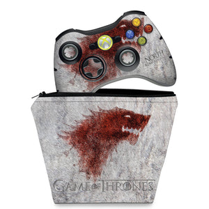 KIT Capa Case e Skin Anti-Rage Xbox 360 Controle - Game Of Thrones #a - Pop Arte Skins