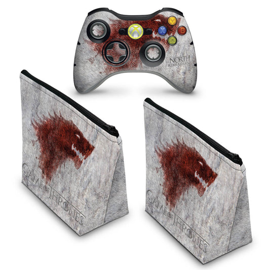 KIT Capa Case e Skin Xbox 360 Controle - Game Of Thrones #a