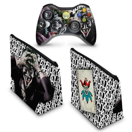 KIT Capa Case e Skin Xbox 360 Controle - Joker Coringa