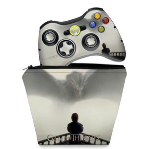 KIT Capa Case e Skin Anti-Rage Xbox 360 Controle - Game Of Thrones #b - Pop Arte Skins