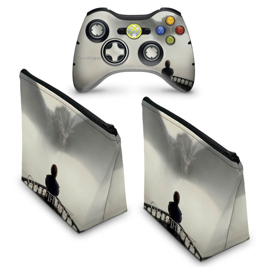 KIT Capa Case e Skin Xbox 360 Controle - Game Of Thrones #b