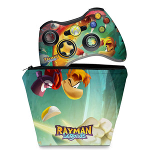 KIT Capa Case e Skin Anti-Rage Xbox 360 Controle - Rayman Legends - Pop Arte Skins