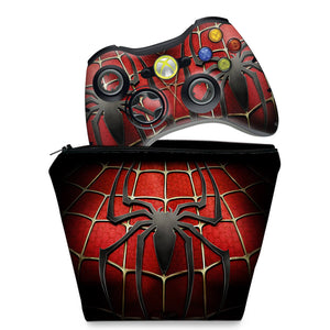 KIT Capa Case e Skin Anti-Rage Xbox 360 Controle - Homem-aranha A - Pop Arte Skins