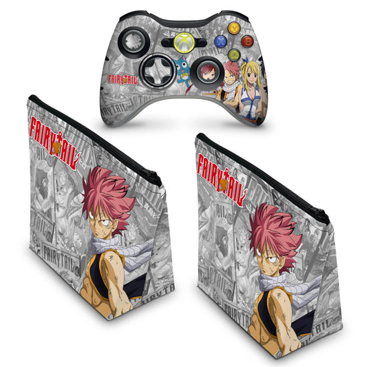 KIT Capa Case e Skin Xbox 360 Controle - Fairy Tail
