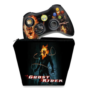 KIT Capa Case e Skin Anti-Rage Xbox 360 Controle - Motoqueiro Fantasma A - Pop Arte Skins