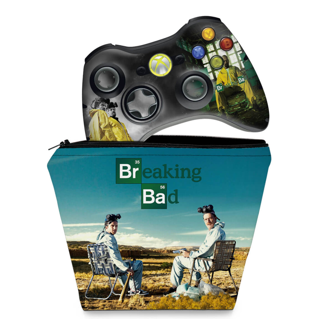 KIT Capa Case e Skin Anti-Rage Xbox 360 Controle - Breaking Bad - Pop Arte Skins