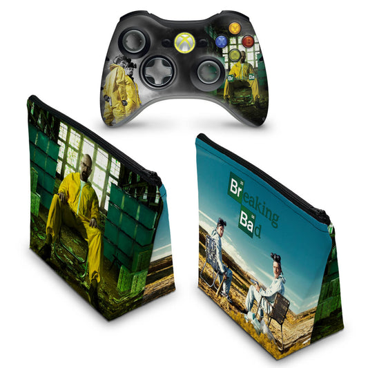 KIT Capa Case e Skin Xbox 360 Controle - Breaking Bad