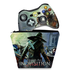 KIT Capa Case e Skin Anti-Rage Xbox 360 Controle - Dragon Age Inquisition - Pop Arte Skins