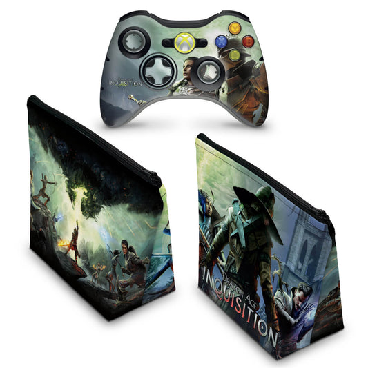 KIT Capa Case e Skin Xbox 360 Controle - Dragon Age Inquisition