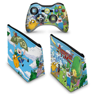 KIT Capa Case e Skin Anti-Rage Xbox 360 Controle - Hora De Aventura - Pop Arte Skins - foto 2