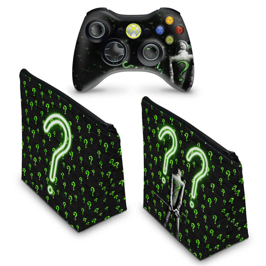 KIT Capa Case e Skin Xbox 360 Controle - Charada Batman