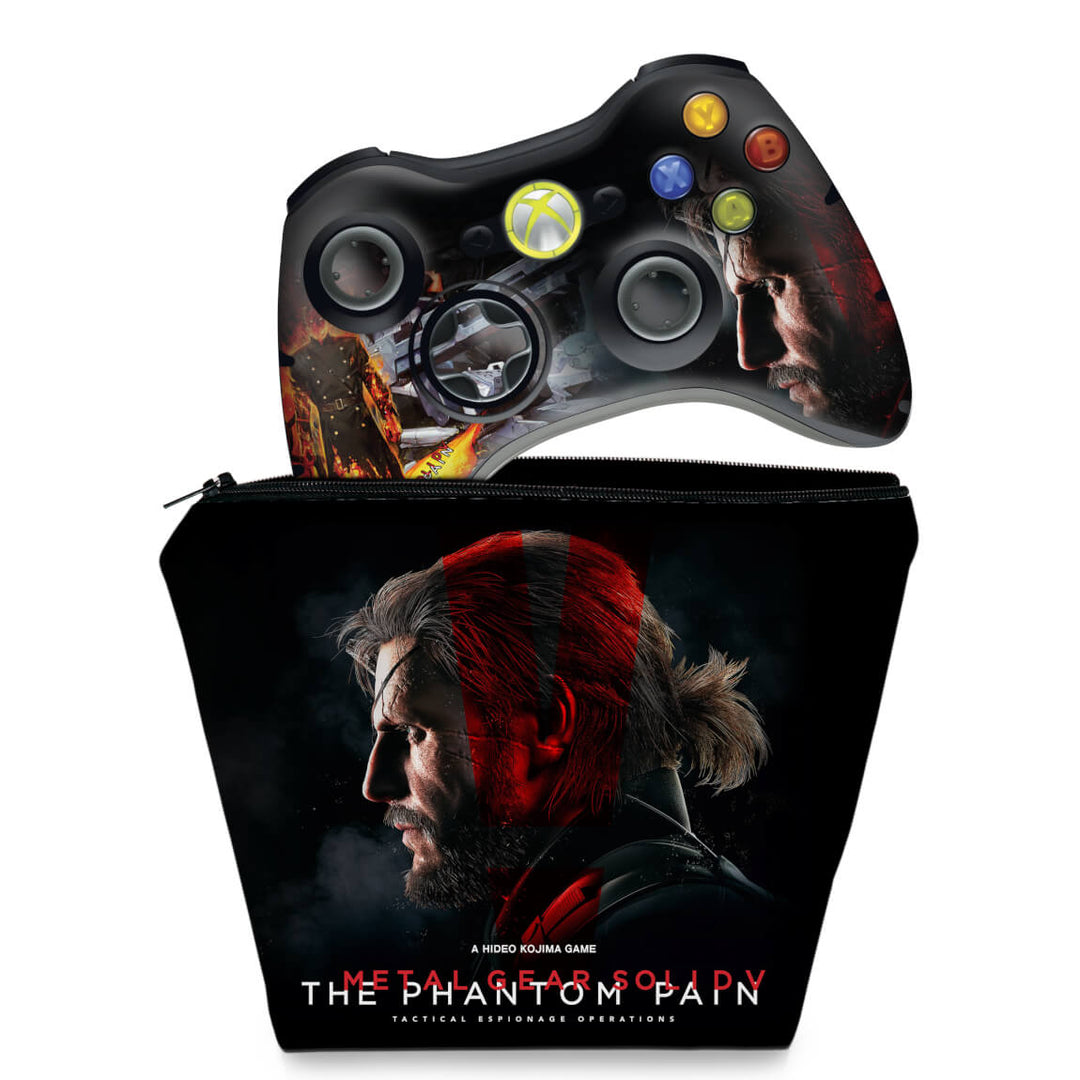 KIT Capa Case e Skin Anti-Rage Xbox 360 Controle - Metal Gear Solid 5 - Pop Arte Skins