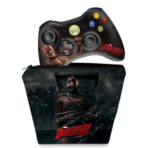 KIT Capa Case e Skin Anti-Rage Xbox 360 Controle - Daredevil Demolidor - Pop Arte Skins
