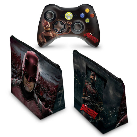 KIT Capa Case e Skin Xbox 360 Controle - Daredevil Demolidor