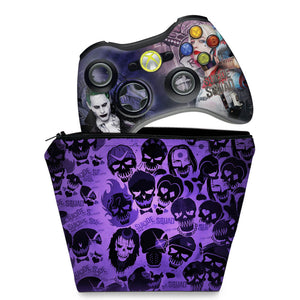 KIT Capa Case e Skin Anti-Rage Xbox 360 Controle - Esquadrão Suicida #a - Pop Arte Skins